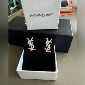 YSL earrings with Swaroski crystals